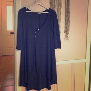 Grey Knee Length Shirt
